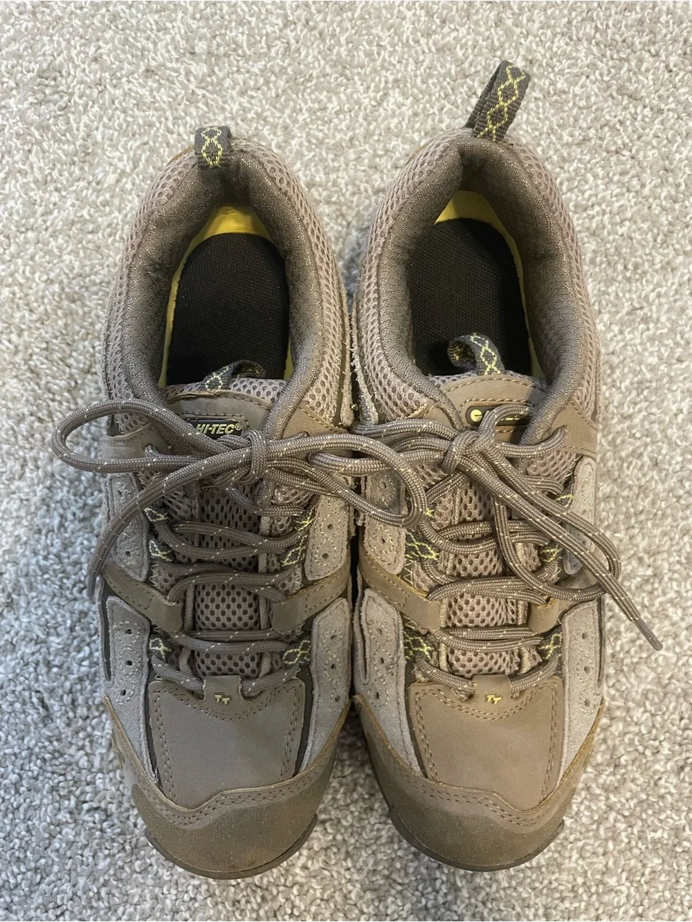 Hi-Tec Women's Trail Sneakers in Brown with Olive Accent Size 7.5
